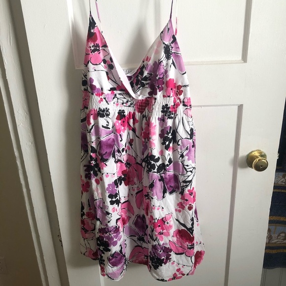 Jolie Pink and Purple summer dress  with spagetti straps - XL-size 18. Lined - Picture 7 of 8